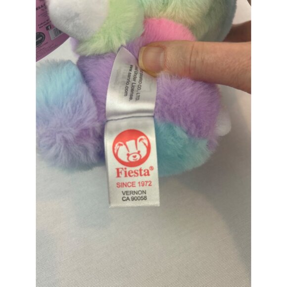 Fiesta Sanrio Hello Kitty Plush Rainbow Sherbet Soft Stuffed Toy Pink Bow Tag - Picture 10 of 13